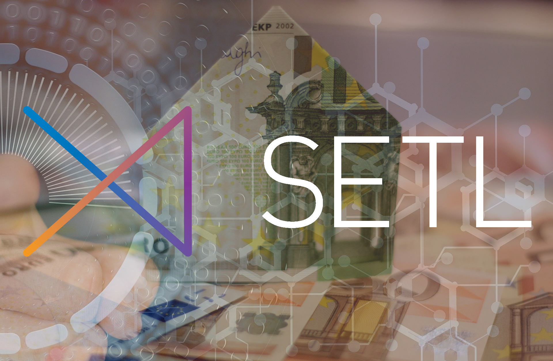 SETL logo banner over money and nodes