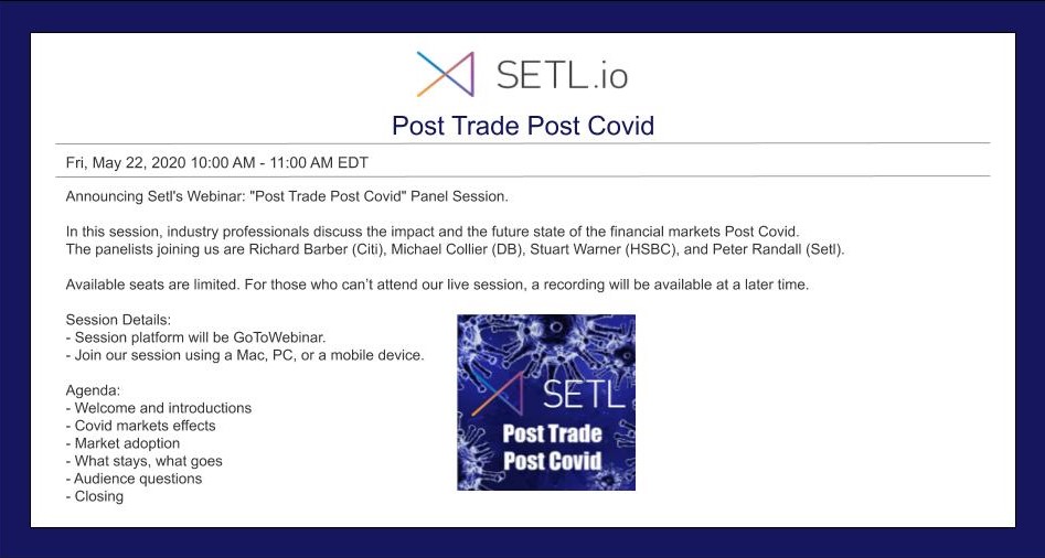 Post Trade post covid webinar poster